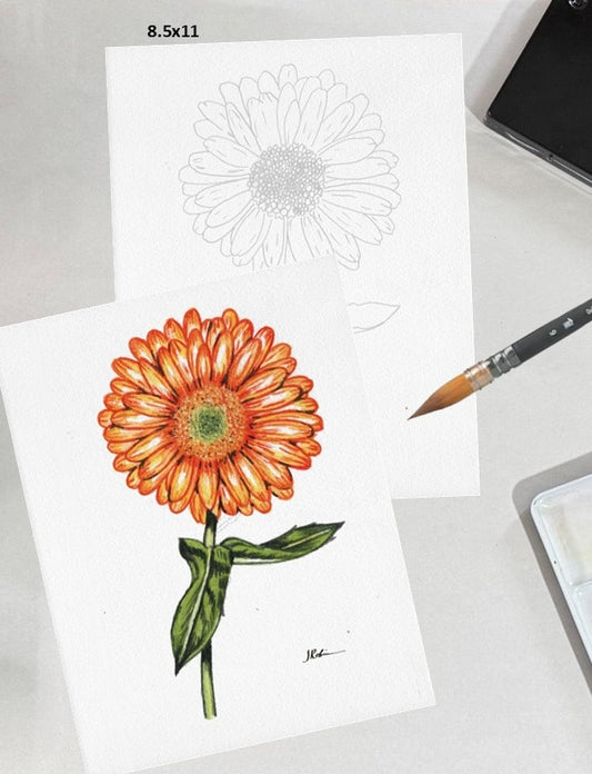 Orange Flower Botanical 8.5x11 Template