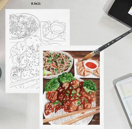 Hamburger and Fries 8.5x11 Template