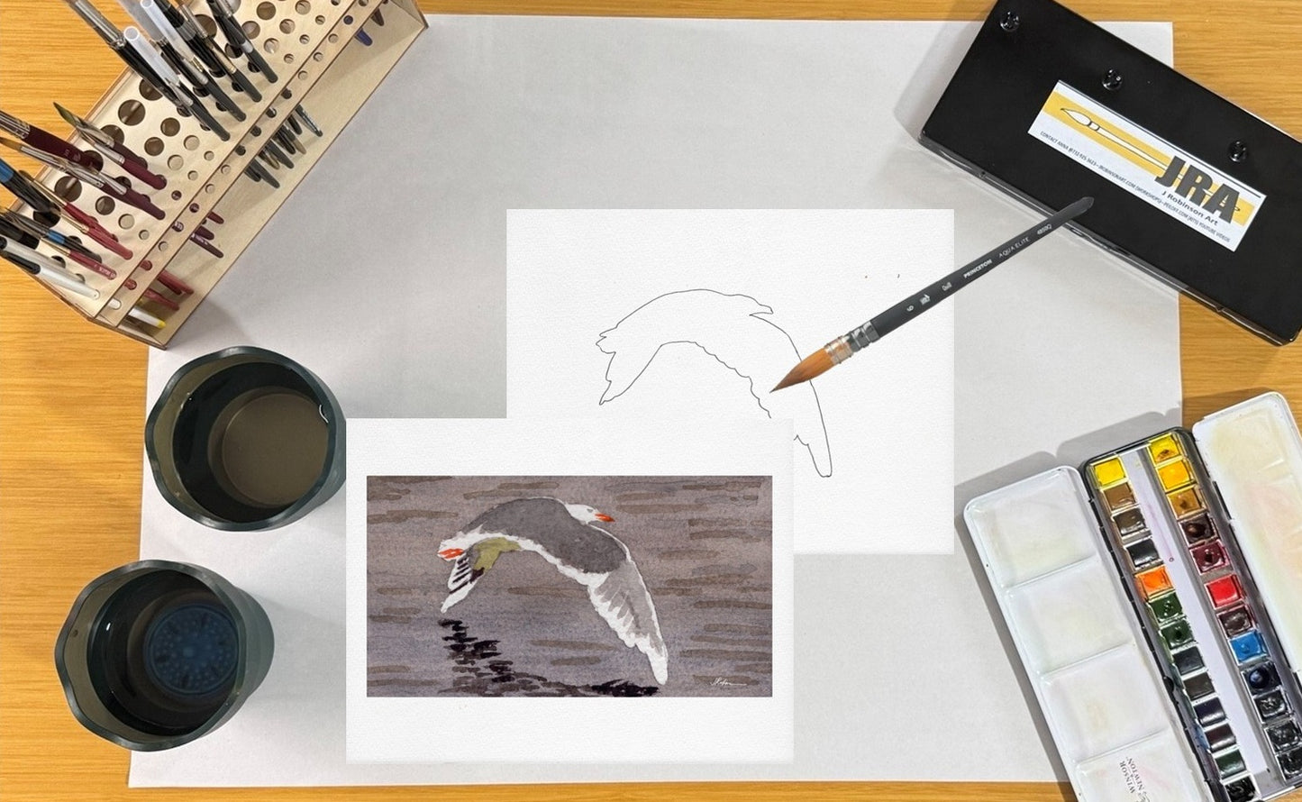 Low Flying Seagull 8.5x11 Template