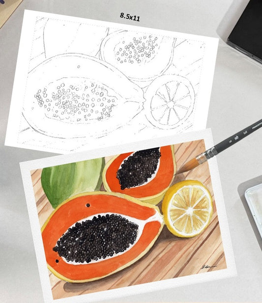 Papaya and Lemon 8.5x11 Template