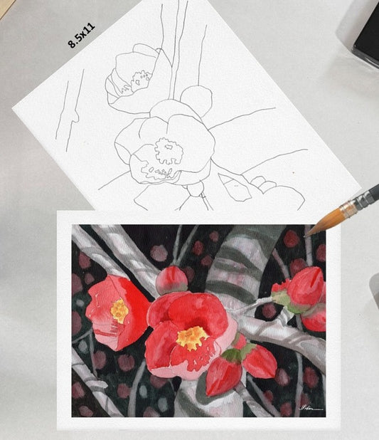 Camellia 1 8.5x11 Template