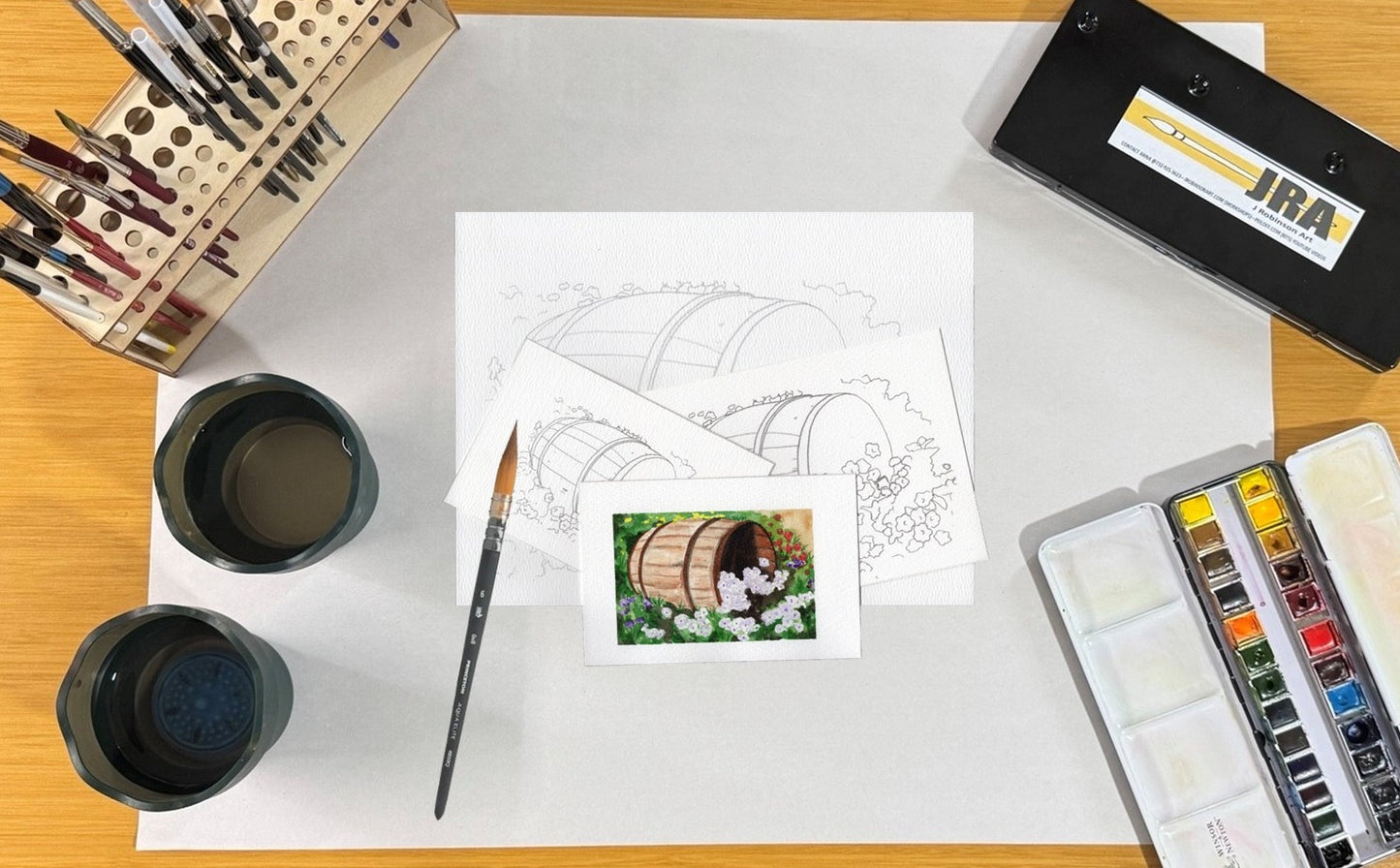 3 Pack Barrel of Flowers 4x6, 5x7 and 8.5x11 Templates