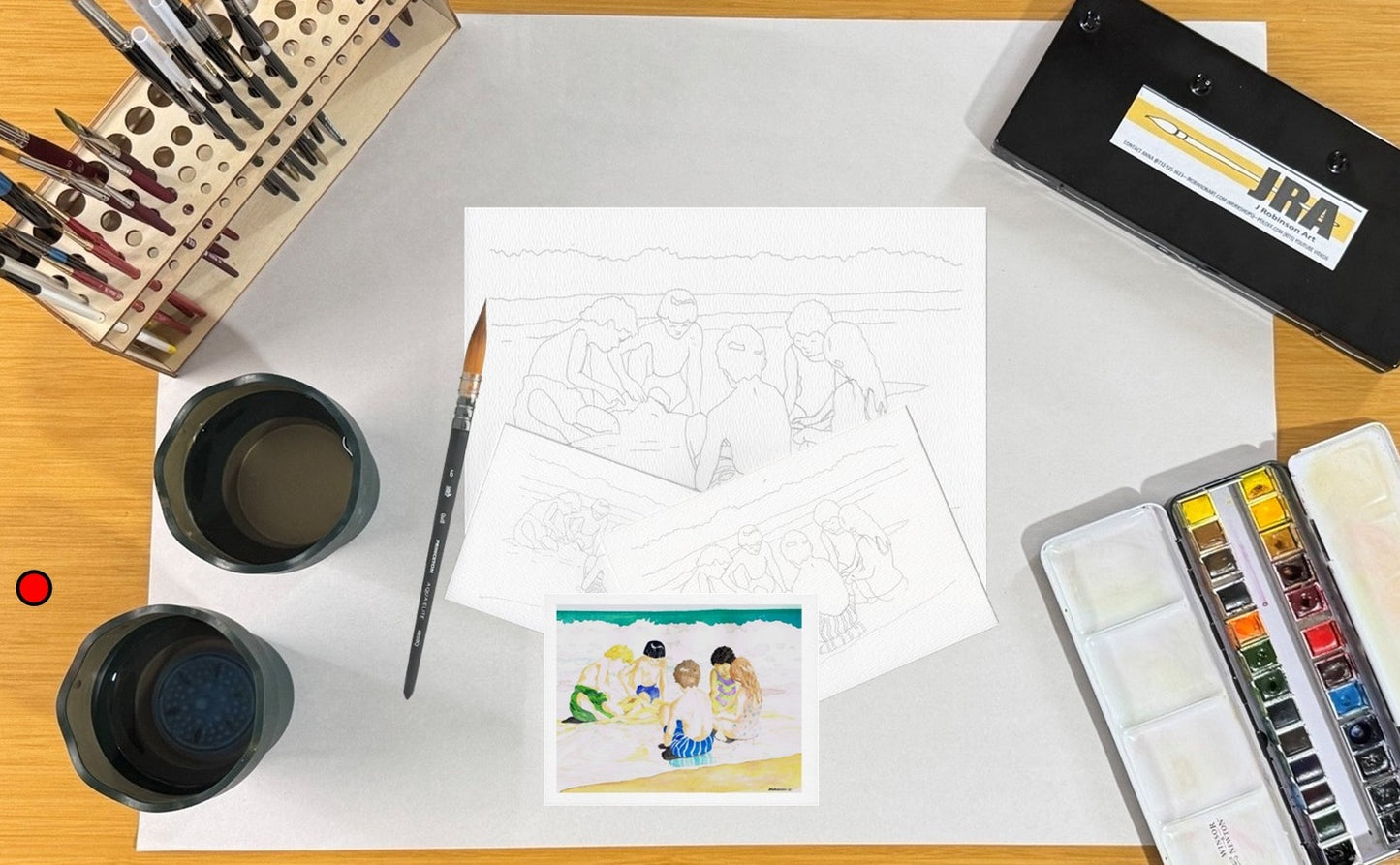 3 Pack Children at the Beach 4x6, 5x7 and 8.5x11 Templates