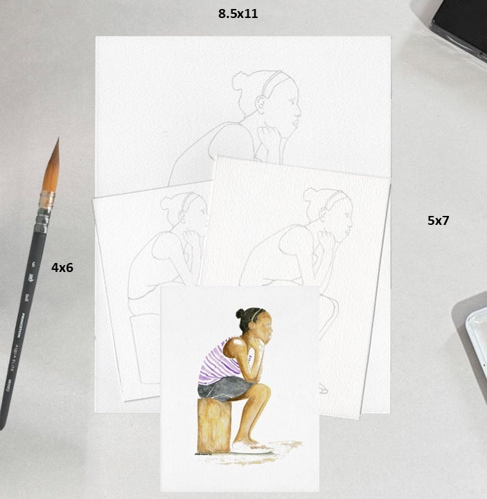 3 Pack Girl Sitting 4x6, 5x7 and 8.5x11 Templates