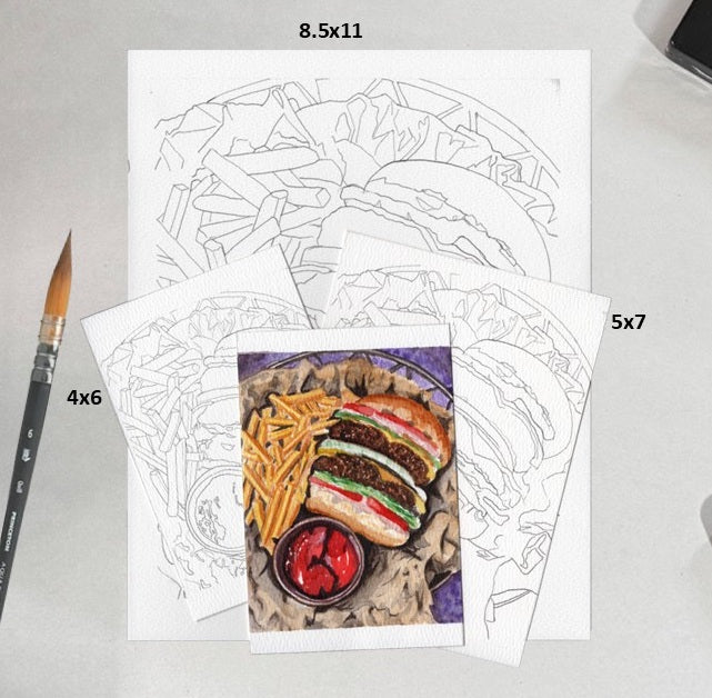 3 Pack Hamburger 4x6, 5x7 and 8.5x11 Templates