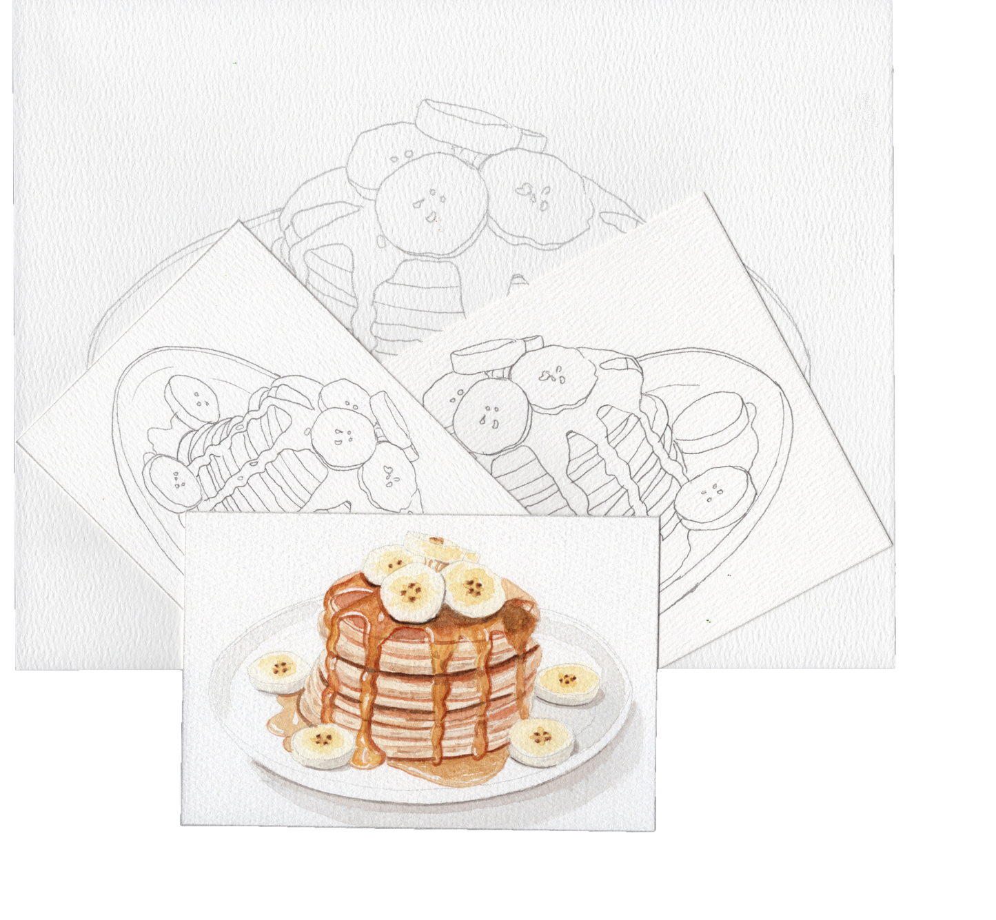 3 Pack Pancakes and Bananas 4x6, 5x7 and 8.5x11 Templates