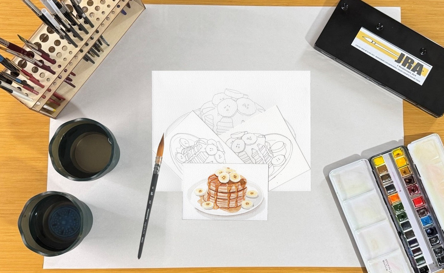 3 Pack Pancakes and Bananas 4x6, 5x7 and 8.5x11 Templates