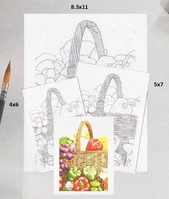 3 Pack Vegetable Basket 4x6, 5x7 and 8.5x11 Templates