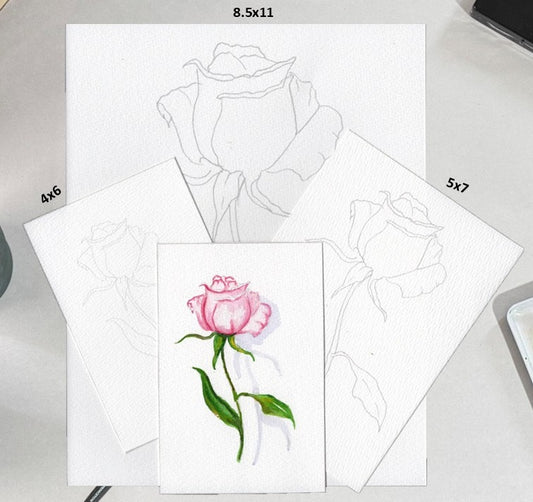 3 Pack Rose 4x6, 5x7, 8.5x11 Templates