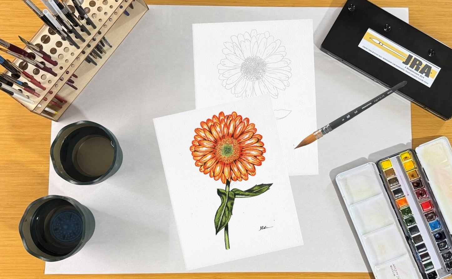 Orange Flower Botanical 8.5x11 Template