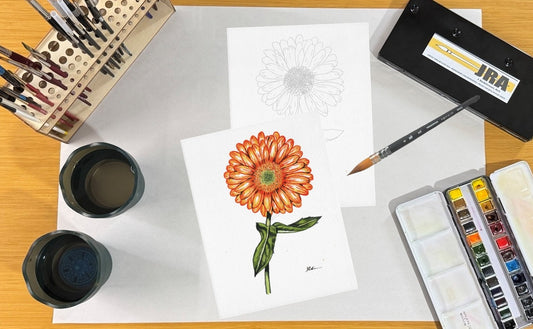 Orange Flower Botanical 8.5x11 Template