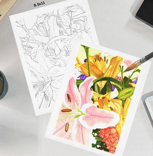 Anna's Flowers 8.5x11 Template