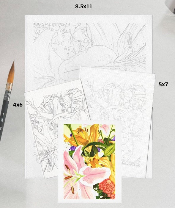3 Pack Anna's Flowers 4x6, 5x7 and 8.5x11 Templates