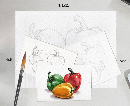 3 Pack Bell Peppers 4x6, 5x7, 8.5x11 Templates