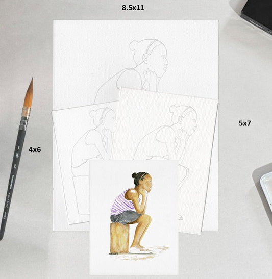 3 Pack Girl Sitting 4x6, 5x7 and 8.5x11 Templates
