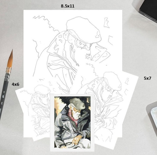 3 Pack Older Man 4x6, 5x7 and 8.5x11 Templates