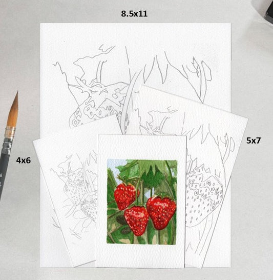 3 Pack Strawberries 4x6, 5x7 and 8.5x11 Templates