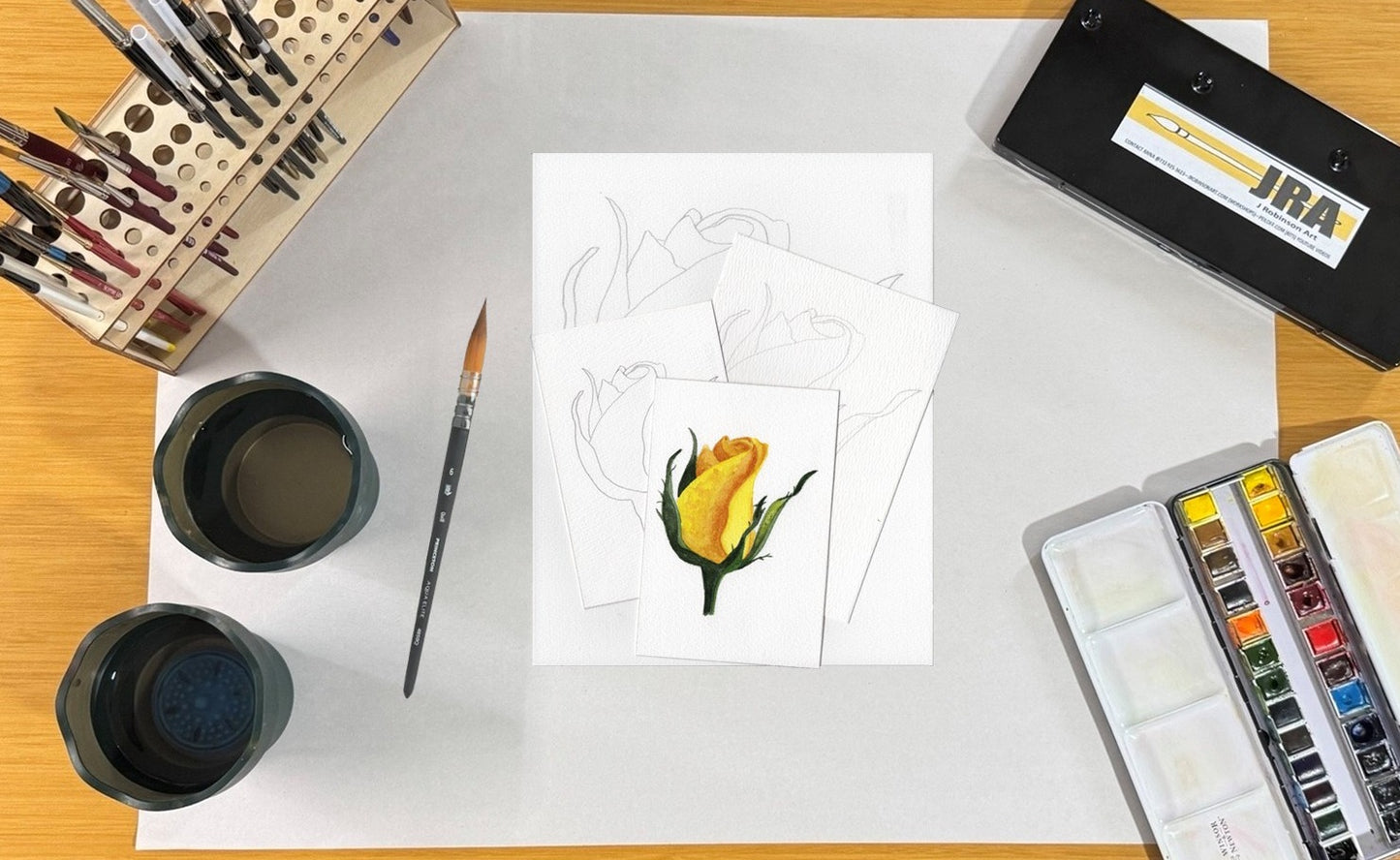 3 Pack Yellow Rose 4x6, 5x7 and 8.5x11 Templates